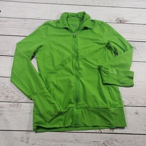 Nike Dri-Fit womens green long sleeve zip up jacke